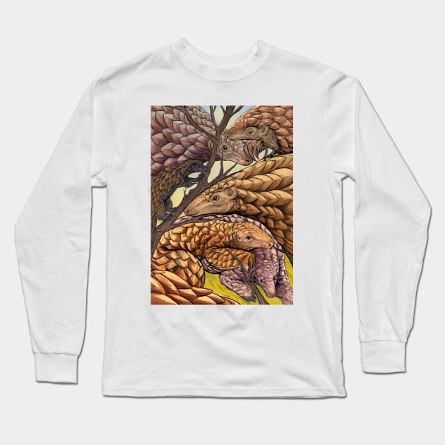 Pangolins - Scaly Anteaters Long Sleeve T-Shirt by Cari.boou